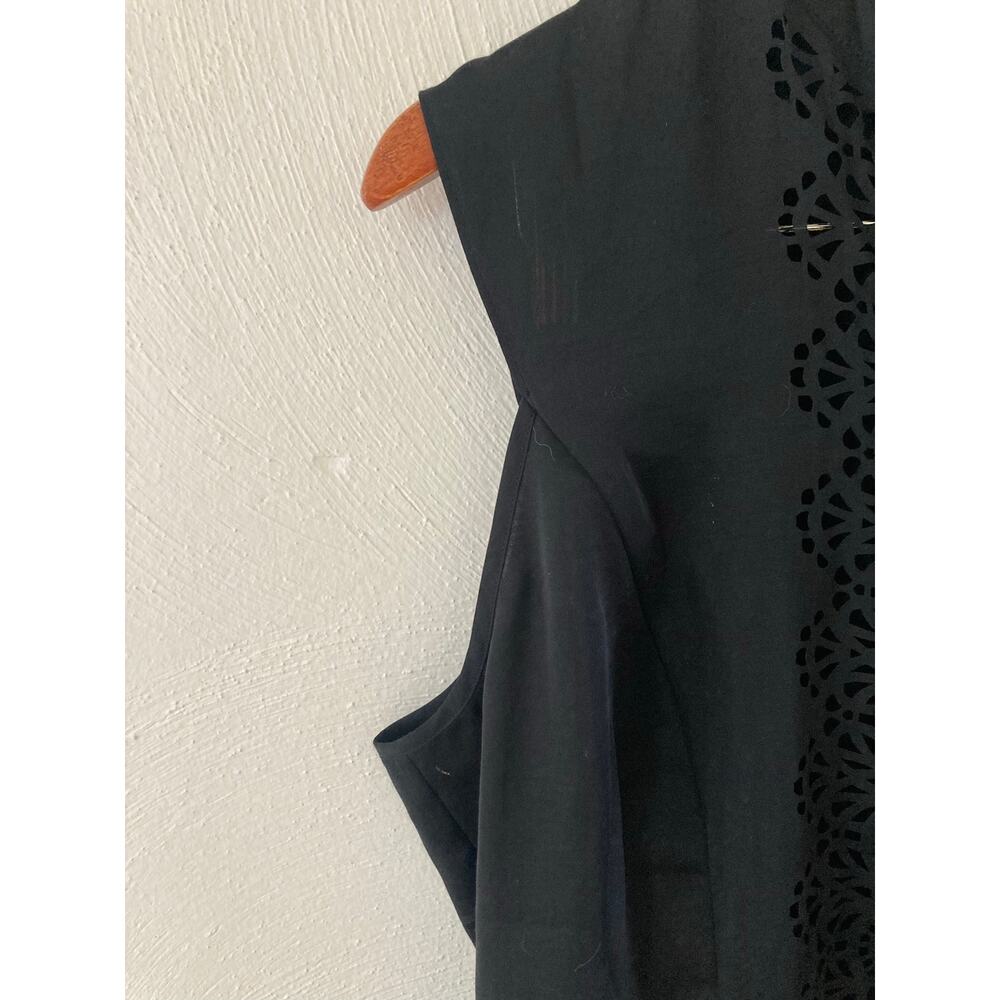 Temperley London Women's Black Jacques Tie Button Front Blouse Top 12 Eyelet - Picture 7 of 13